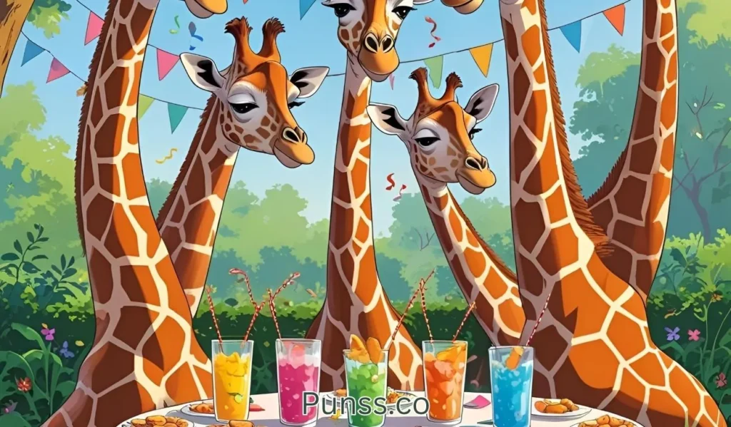 Giraffes at parties They bring the long game