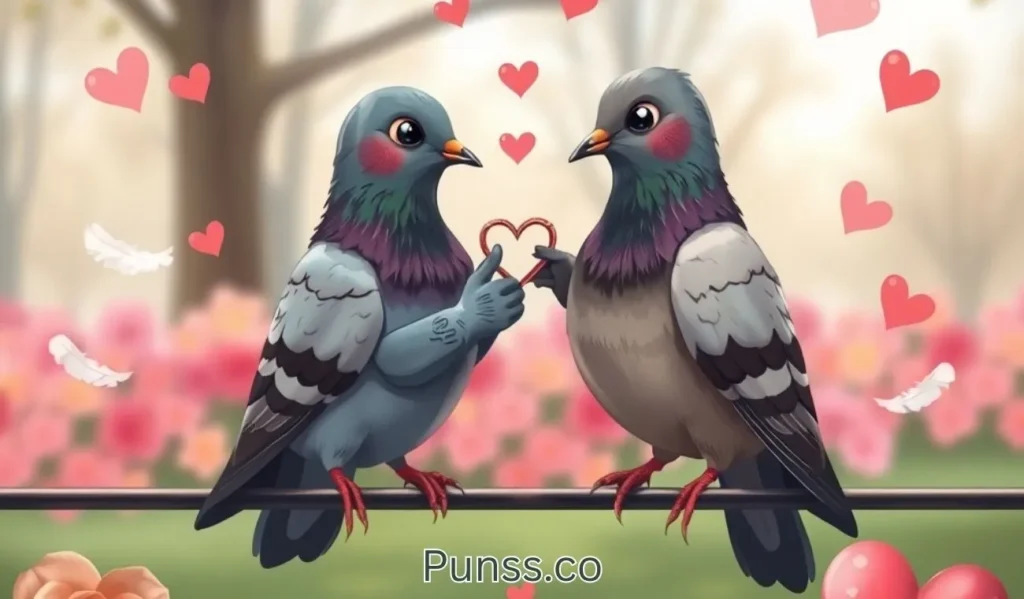 Why did the pigeon propose It was coo-razy in love.